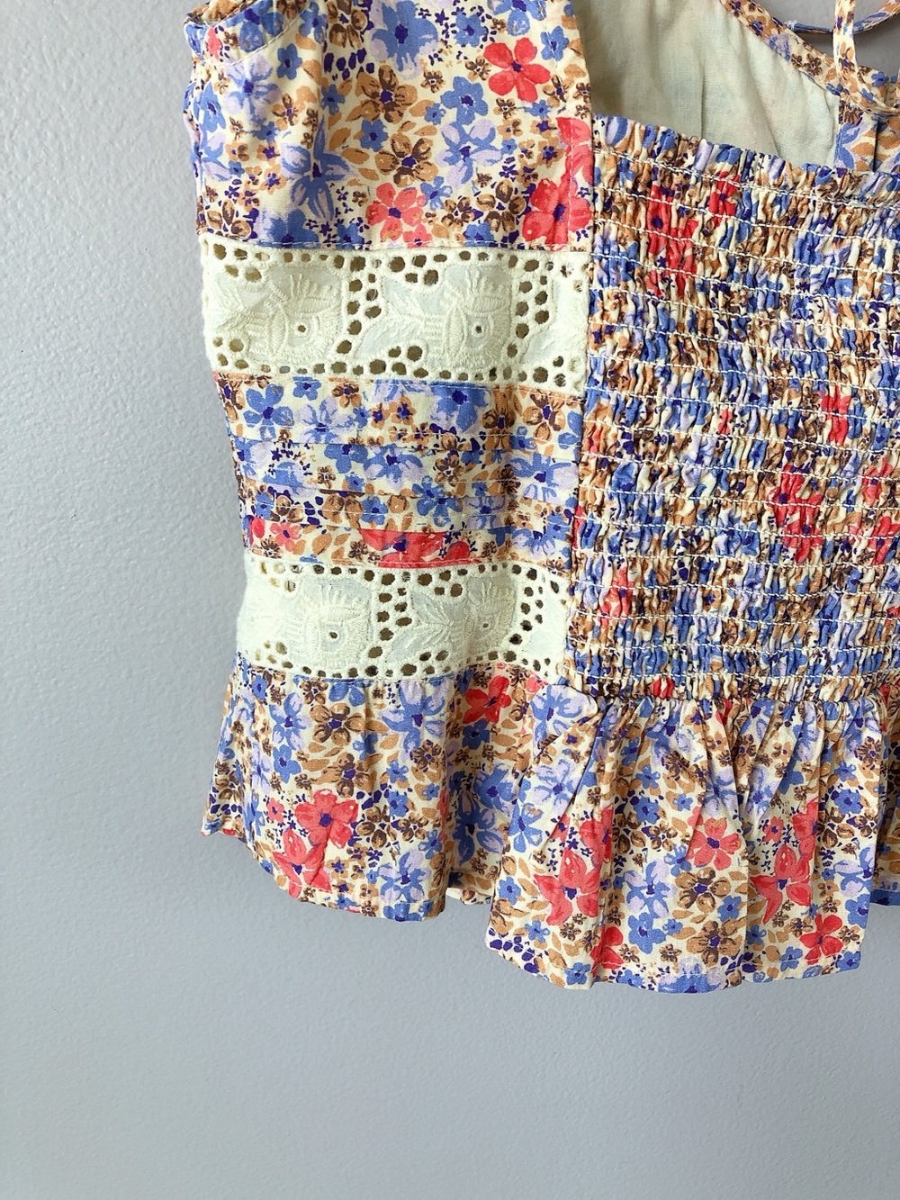 Free People Kiana lace printed tank top medium floral shirt - Picture 15 of 15